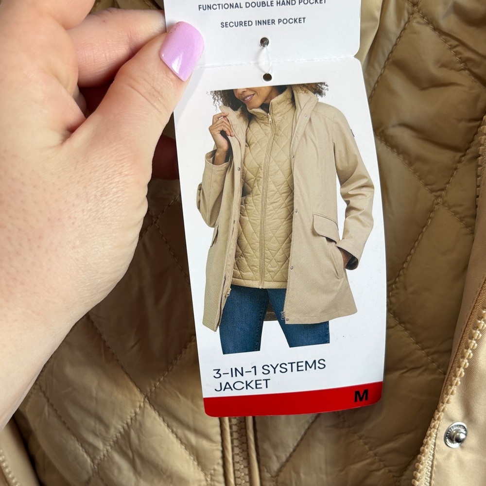 Lands' End Beige 3 in 1 Ski & Snow Jacket - Picture 8 of 13